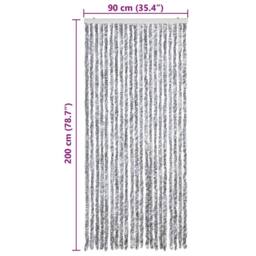 Berkfield Home Insect Curtain White & Grey 90x200 cm Chenille - thumbnail 7