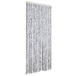Berkfield Home Insect Curtain White & Grey 90x200 cm Chenille - thumbnail 3