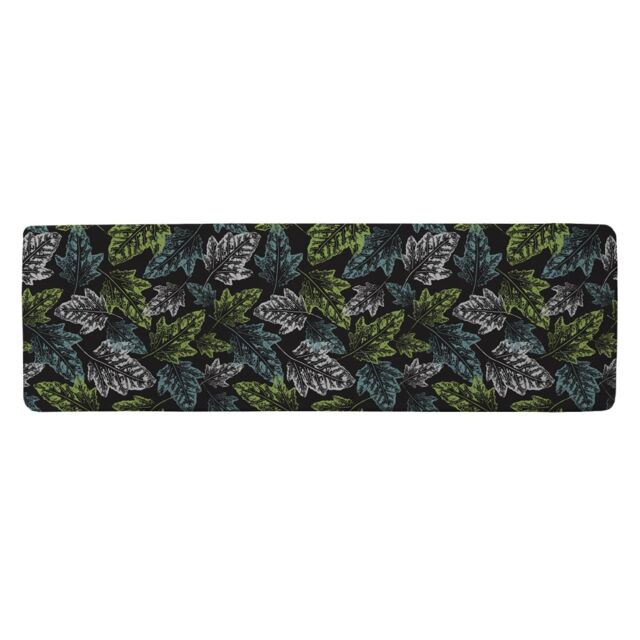 Benjamin Tate Design Leaf Print On Dark Bachground Runner Rug in Natural - Size: 67 cm x 230 cm - image 1