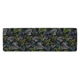 Benjamin Tate Design Leaf Print On Dark Bachground Runner Rug in Natural - Size: 67 cm x 230 cm - thumbnail 1