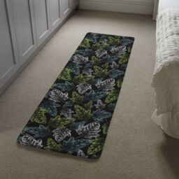 Benjamin Tate Design Leaf Print On Dark Bachground Runner Rug in Natural - Size: 67 cm x 230 cm - thumbnail 4