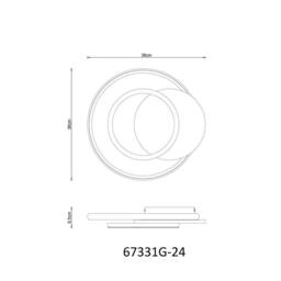 Netlighting Julio Integrated LED Semi Flush Ceiling Light Grey Matt 3x LED 3000K - thumbnail 6