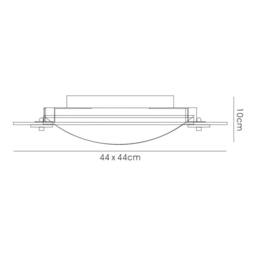 Netlighting Leo Flush Ceiling 3 Light Black Chrome Smoked Mirror - thumbnail 3