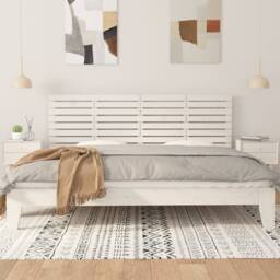 Berkfield Home Wall Headboard White 166x3x63 cm Solid Wood Pine - Size: 166 x 3 x 63 cm - thumbnail 1