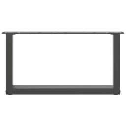 Berkfield Home Coffee Table Legs U-Shaped 2 pcs Anthracite 70x(30-31) cm Steel in Black - thumbnail 5