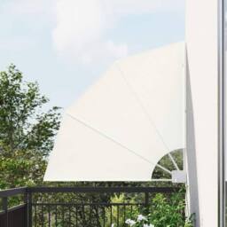 Berkfield Home Balcony Privacy Screen Folding Manual Cream 115 x 115 cm Fabric - thumbnail 1