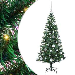 Berkfield Home Elegant Artificial Pre-lit Christmas Tree Green 150 cm PVC & Metal - thumbnail 3