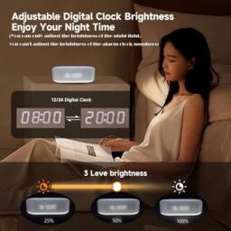 NESTLUNE 6 IN 1 Digital Alarm Clock Bluetooth Speaker-W/15W in Grey - Size: 100 cm x 15 cm - thumbnail 5