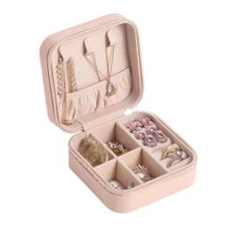 KORVIXA Pink Portable Jewellery Box Organizer - thumbnail 1