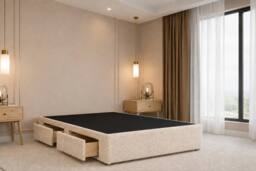 "Nexus Mattresses Ltd Portofino Teddy Divan 2 Drawers Foot-End 54""Winged Headboard in Cream - Size: King" - thumbnail 6