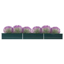 Berkfield Home Garden Raised Bed Galvanised Steel 480x80x45 cm Green - Size: 480 x 80 x 45 cm - thumbnail 2