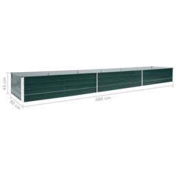Berkfield Home Garden Raised Bed Galvanised Steel 480x80x45 cm Green - Size: 480 x 80 x 45 cm - thumbnail 7