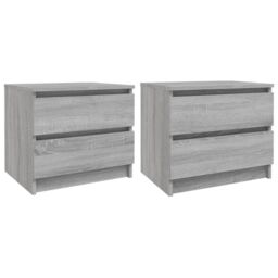 Berkfield Home Bed Cabinets 2 pcs Grey Sonoma 50x39x43.5 cm Engineered Wood - thumbnail 2