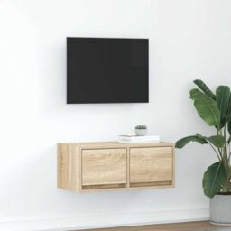 Berkfield Home TV Cabinet Sonoma Oak 60x31x25.5 cm Engineered Wood in Brown - thumbnail 1