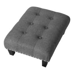 KORVIXA M: 50*37*20cm Linen Footstool Rectangular Footres in Grey - Size: 100 cm - thumbnail 2