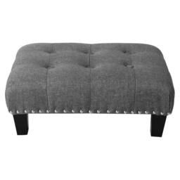 KORVIXA M: 50*37*20cm Linen Footstool Rectangular Footres in Grey - Size: 100 cm - thumbnail 4