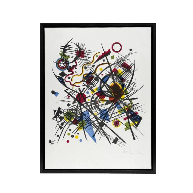 "Artery8 Abstract for Fourth Bauhaus Portfolio Kandinsky Framed Canvas Wall Art in White - Size: W24"" x H32""" - image 1