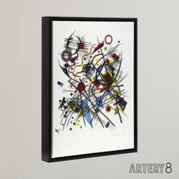 "Artery8 Abstract for Fourth Bauhaus Portfolio Kandinsky Framed Canvas Wall Art in White - Size: W24"" x H32""" - thumbnail 2