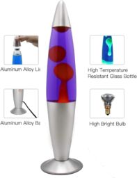 Almineez Magic 16 Inch Lamp Aluminium Soothing Colour Motion Novelty Retro Fun Gadget Gift Pink Wax Purple Liquid - Size: 16 inches - thumbnail 2