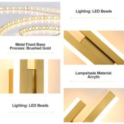 Pheashine Gold 40cm Nordic LED Wall Light 3000K-6500K Tri-Tone Acrylic - thumbnail 5