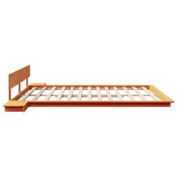 Berkfield Home Floor Bed Frame with Bedside Tables Wax Brown 200x200cm Solid Wood - Size: 200x200 cm - thumbnail 6