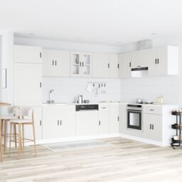 Berkfield Home Porto Sink Base Cabinet with Sink - White, 80x46x84.5 cm, Made of Engineered Wood in White - Size: 80x46x84.5 cm - thumbnail 1