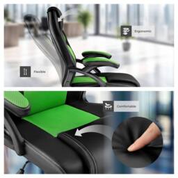 tectake Gaming Chair Mike in Green - thumbnail 8