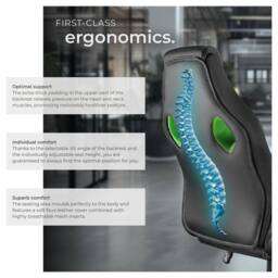 tectake Gaming Chair Mike in Green - thumbnail 4