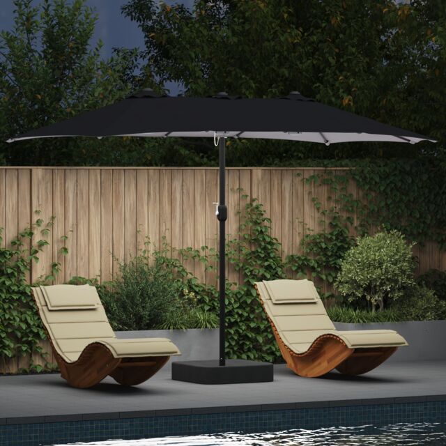 Berkfield Home Garden Parasol Folding Anthracite 385 x 209 x 244 cm Fabric - image 1