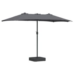 Berkfield Home Garden Parasol Folding Anthracite 385 x 209 x 244 cm Fabric - thumbnail 2