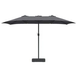 Berkfield Home Garden Parasol Folding Anthracite 385 x 209 x 244 cm Fabric - thumbnail 4