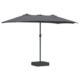 Berkfield Home Garden Parasol Folding Anthracite 385 x 209 x 244 cm Fabric - thumbnail 6