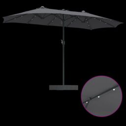 Berkfield Home Garden Parasol Folding Anthracite 385 x 209 x 244 cm Fabric - thumbnail 9