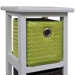 Berkfield Home Storage Rack with Multi-colour Baskets Paulownia Wood in White