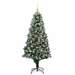 Berkfield Home Artificial Christmas Tree with 300 LEDs with Stand Green 180 cm - thumbnail 3