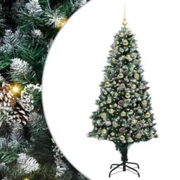 Berkfield Home Artificial Christmas Tree with 300 LEDs with Stand Green 180 cm - thumbnail 2