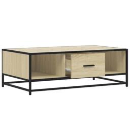Berkfield Home Durable Coffee Table Sonoma Oak 100x57x35 cm Engineered Wood & Metal in Light Beige - Size: 100 x 57 x 35 cm - thumbnail 8