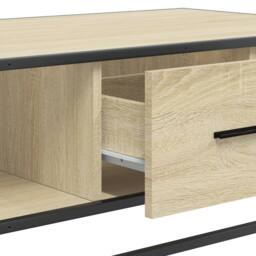 Berkfield Home Durable Coffee Table Sonoma Oak 100x57x35 cm Engineered Wood & Metal in Light Beige - Size: 100 x 57 x 35 cm - thumbnail 9