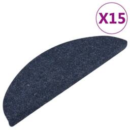 Berkfield Home Stair Mats Self-adhesive 15 pcs 56x17x3 cm Blue - Size: Medium - thumbnail 2