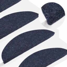 Berkfield Home Stair Mats Self-adhesive 15 pcs 56x17x3 cm Blue - Size: Medium - thumbnail 1