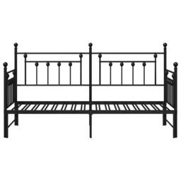 Berkfield Home Modern Daybed Frame with Trundle Black 80x200 cm Steel - thumbnail 5