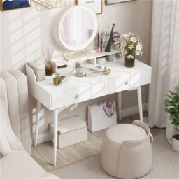 Gymax Computer Desk 120 CM Wooden Study Table Writing Workstation in White - thumbnail 5