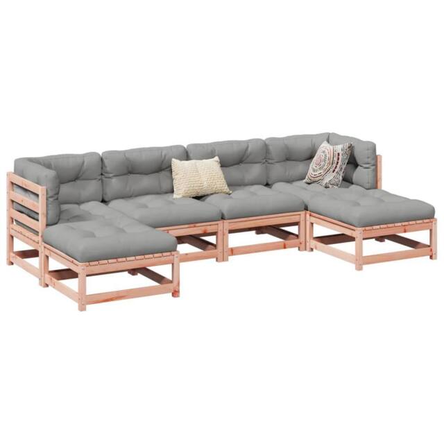 Berkfield Home 6 Piece Garden Sofa Set Solid Wood Douglas Fir in Brown - image 1