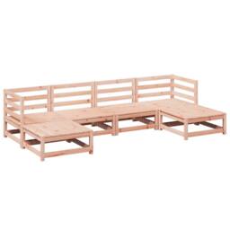 Berkfield Home 6 Piece Garden Sofa Set Solid Wood Douglas Fir in Brown - thumbnail 2