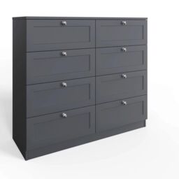 FWStyle Artus Grey 8 Drawer Chest Of Drawers Deep Drawers Bedroom Storage Furniture - thumbnail 1