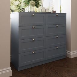 FWStyle Artus Grey 8 Drawer Chest Of Drawers Deep Drawers Bedroom Storage Furniture - thumbnail 3