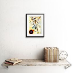 "Artery8 Wall Art Print Wassily Kandinsky Composition VIII Painting Artwork Framed 9X7 Inch in Black - Size: W7"" x H9""" - thumbnail 2