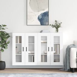 Berkfield Home Wall Mounted Cabinets 2 pcs White Engineered Wood - thumbnail 1