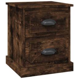 Berkfield Home Bedside Cabinet Smoked Oak 39x39x47.5 cm Engineered Wood in Brown