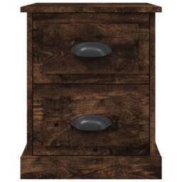Berkfield Home Bedside Cabinet Smoked Oak 39x39x47.5 cm Engineered Wood in Brown - thumbnail 7